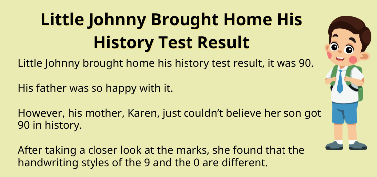 Little Johnny Brought Home His History Test Result