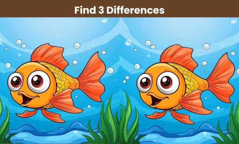 Find 3 differences fish pictures